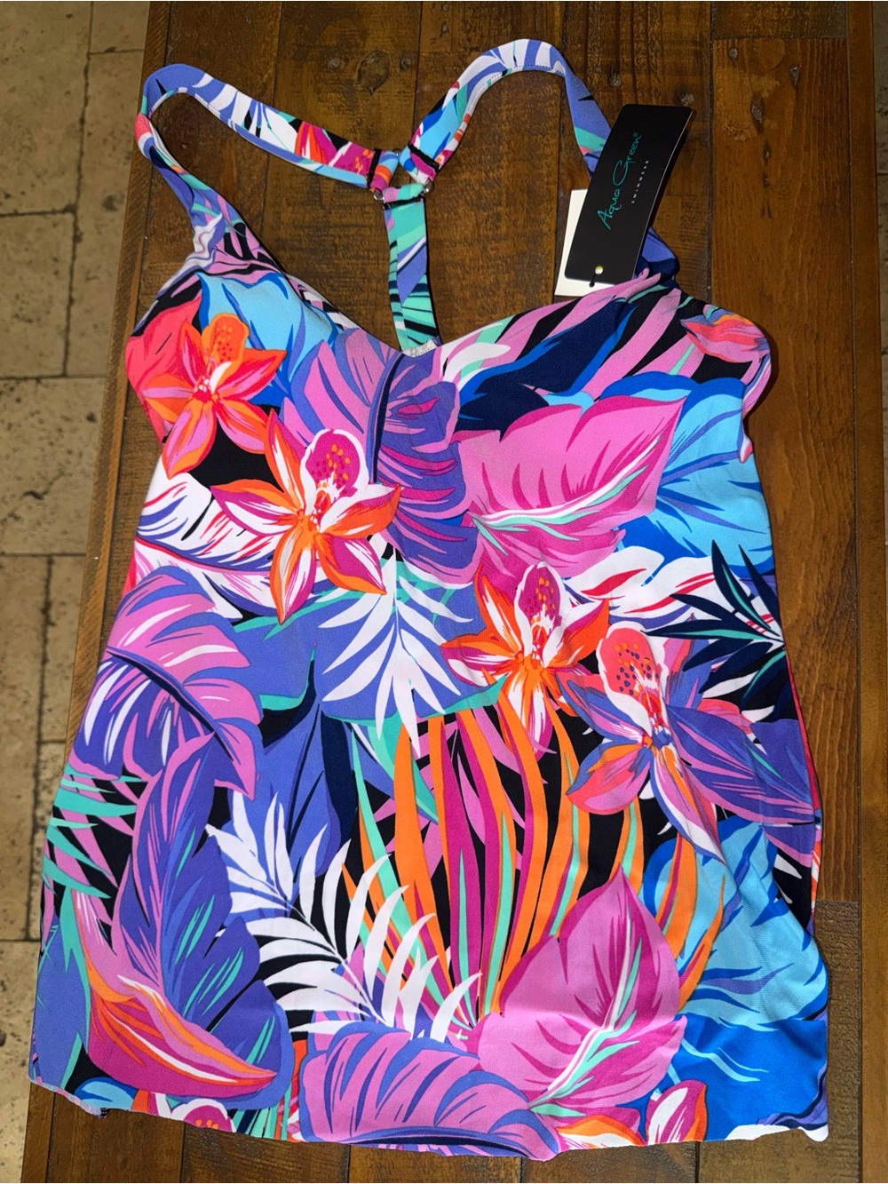 Tropical Floral Racerback Tank - Vibrant Multicolor